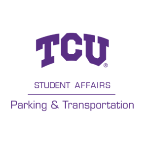 TCU Parking and transportation wordmark