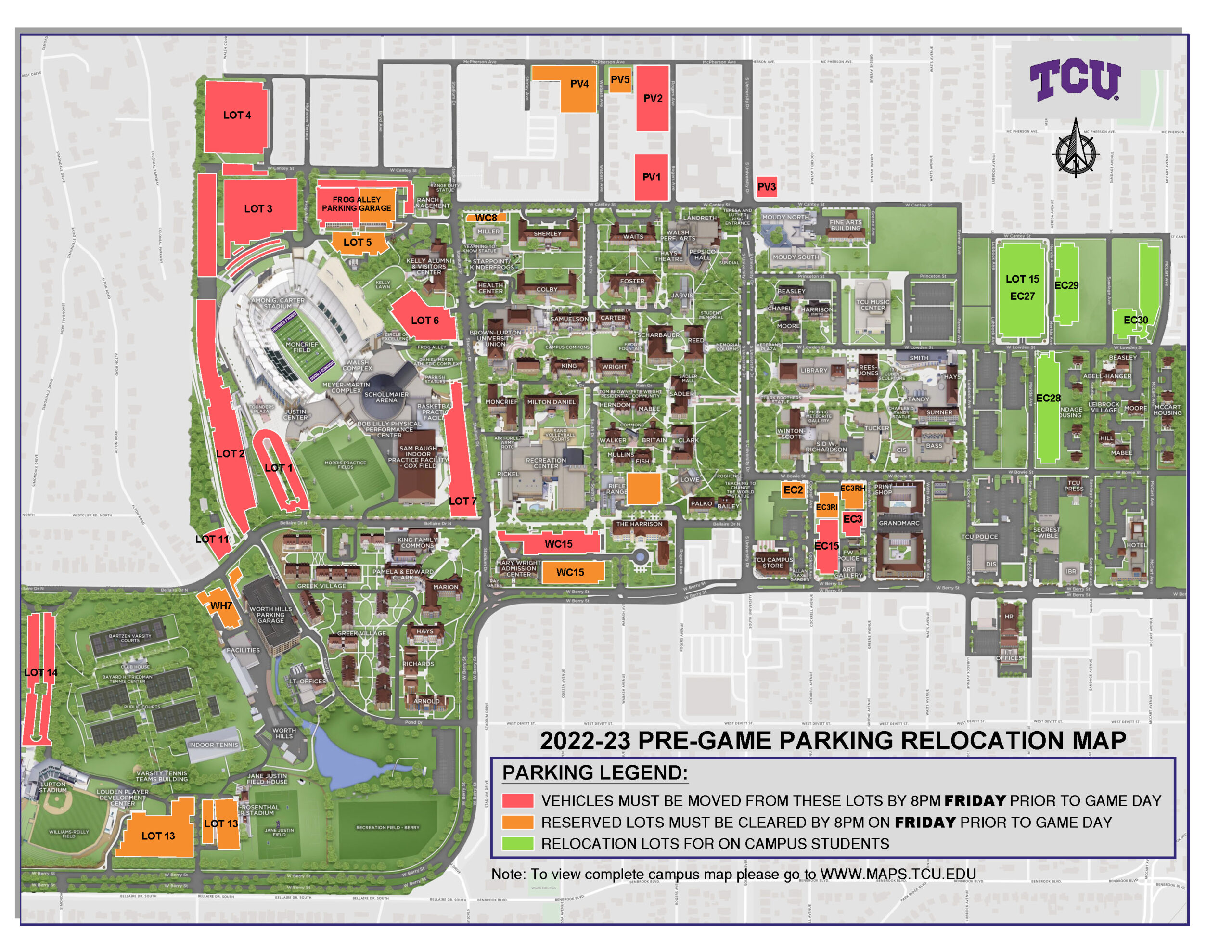 TCU Parking & Transportation Game Day Parking